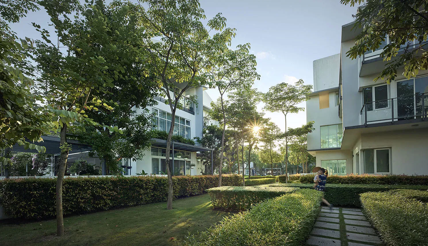 Không gian cộng đồng và đường dạo bộ xanh ParkCity Hanoi