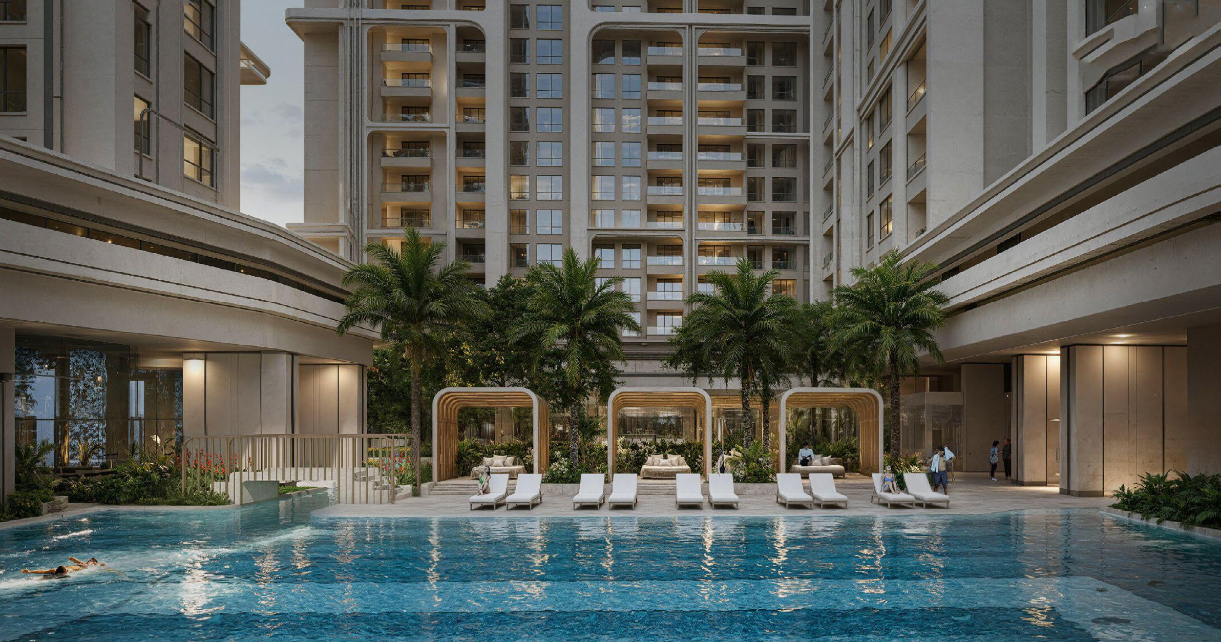 Phối cảnh bể bơi ngoài trời tầng 5 Le Parc Place