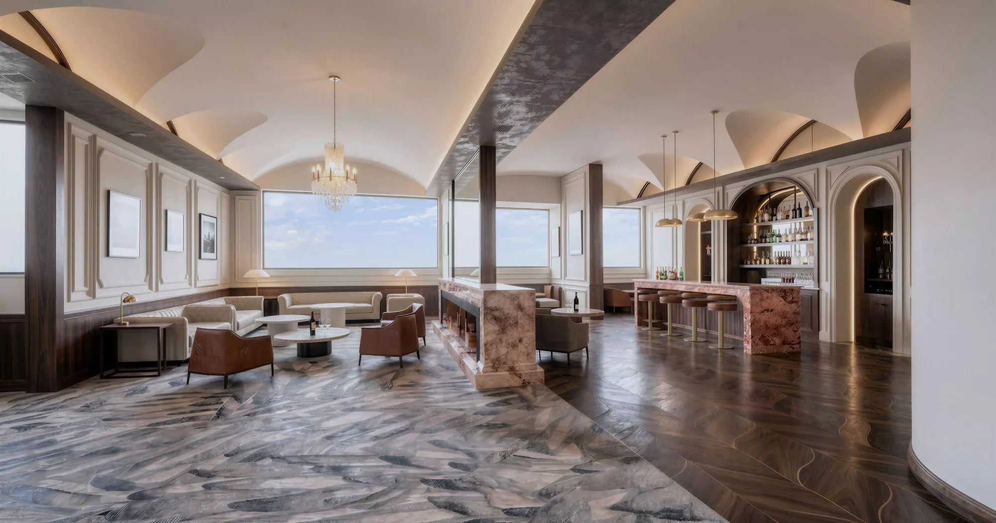 Phối cảnh lounge rượu và xì gà tầng 15 Le Parc Place