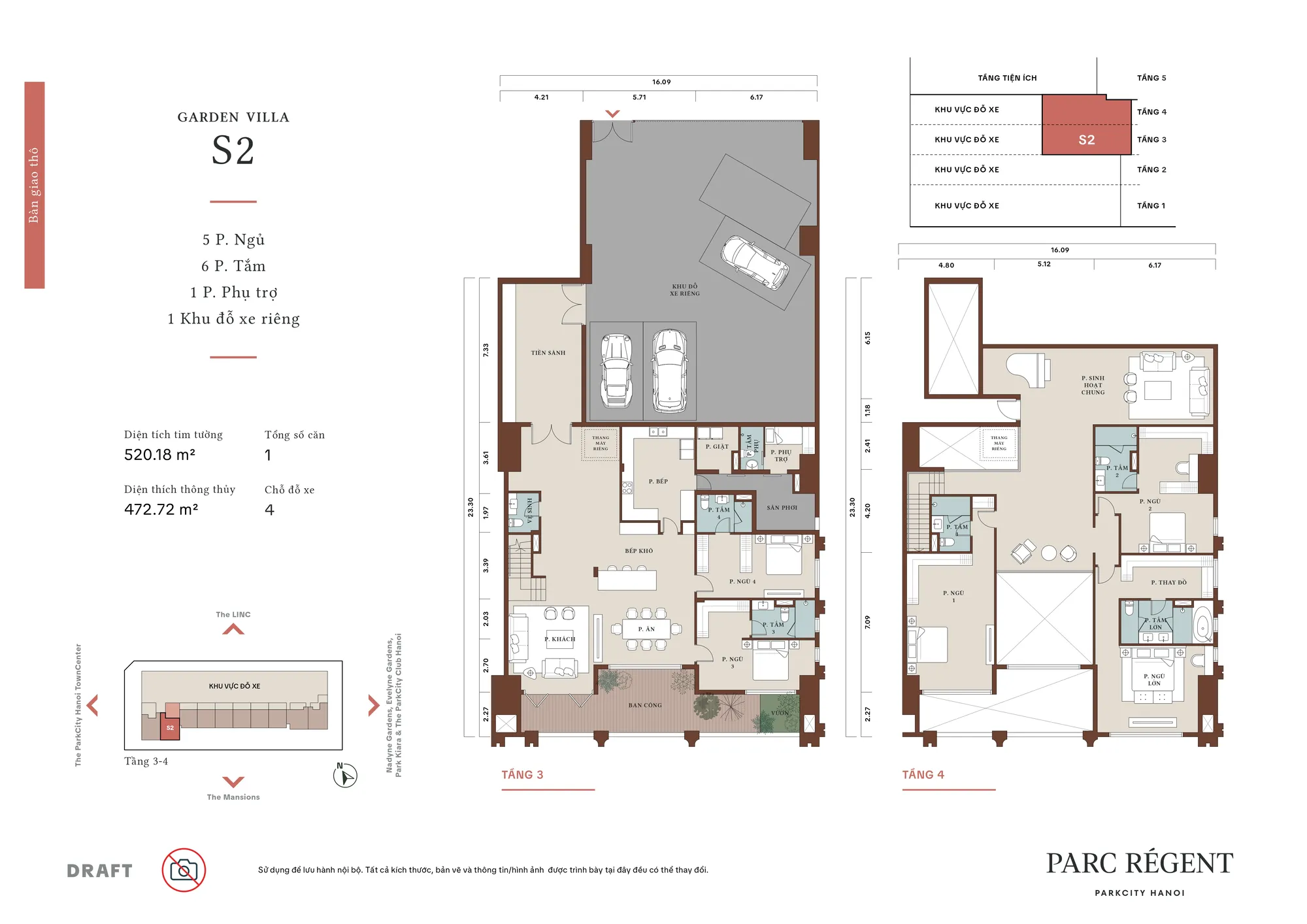Mặt bằng căn hộ Garden Villa S2 Parc Régent