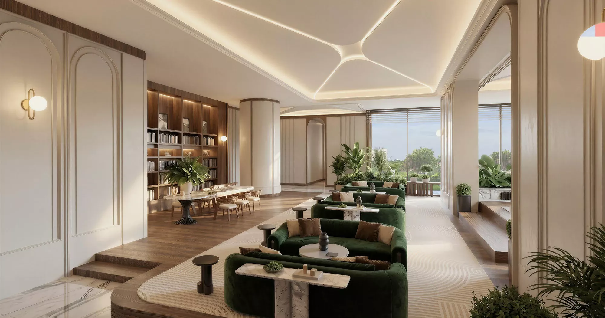 Phối cảnh phòng sinh hoạt cư dân tầng 5 Le Parc Place