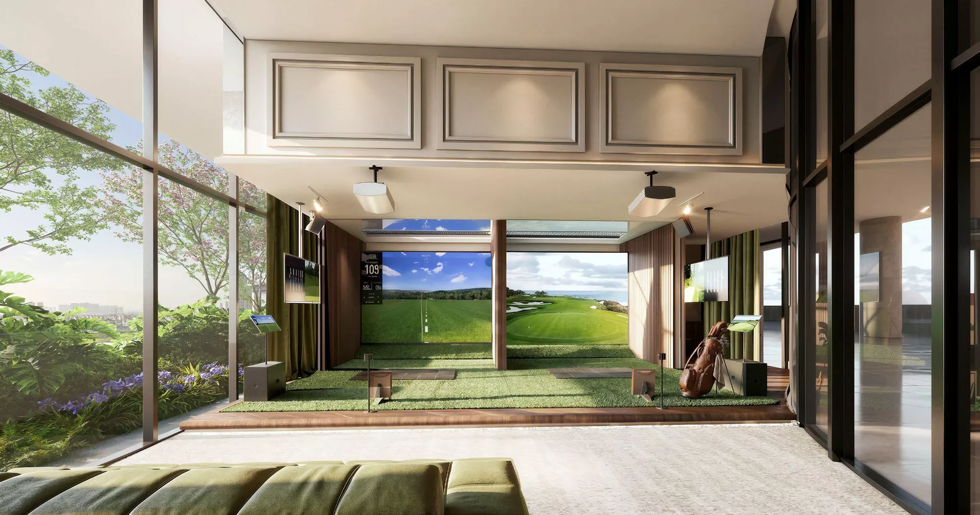Phối cảnh phòng tập golf mô phỏng tầng 5 Le Parc Place