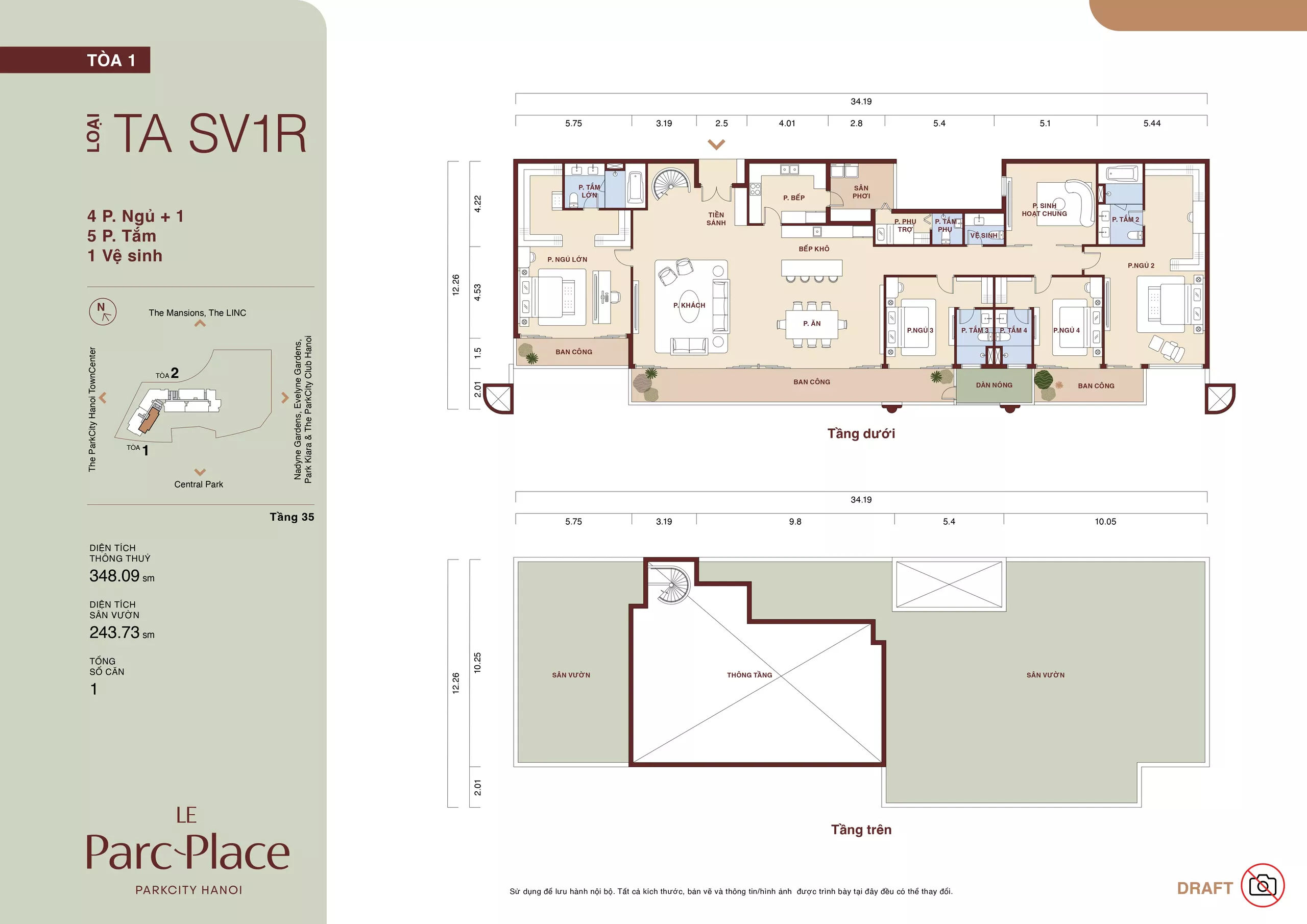 Thiết kế Sky Villa TA-SV1R Le Parc Place