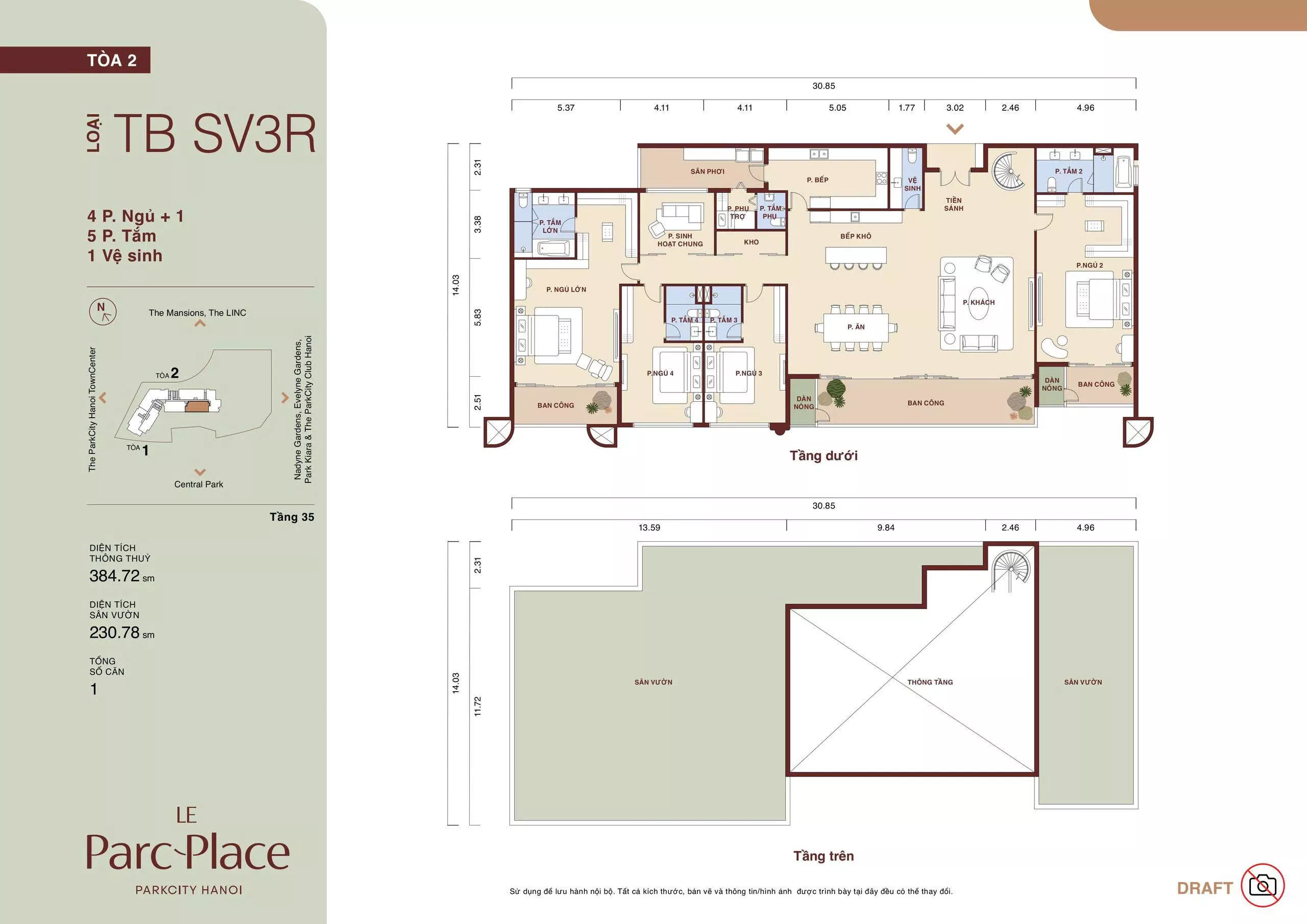 Thiết kế Sky Villa TB-SV3R Le Parc Place