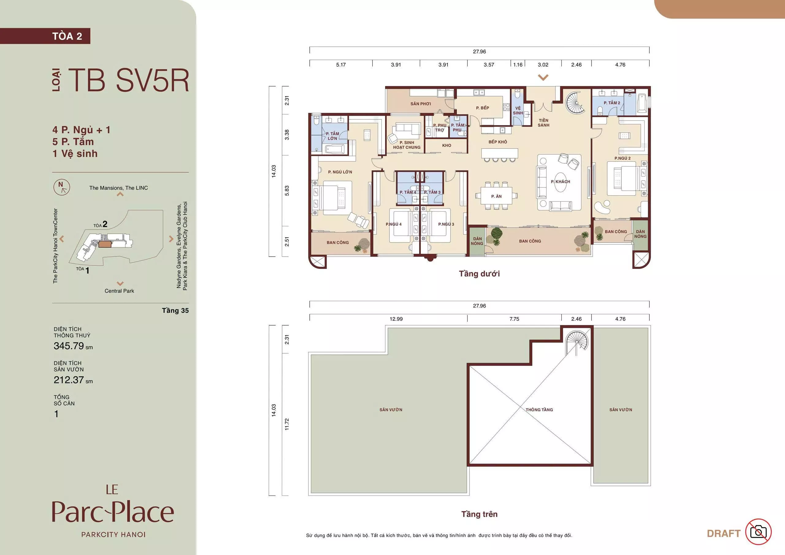 Thiết kế Sky Villa TB-SV5R Le Parc Place
