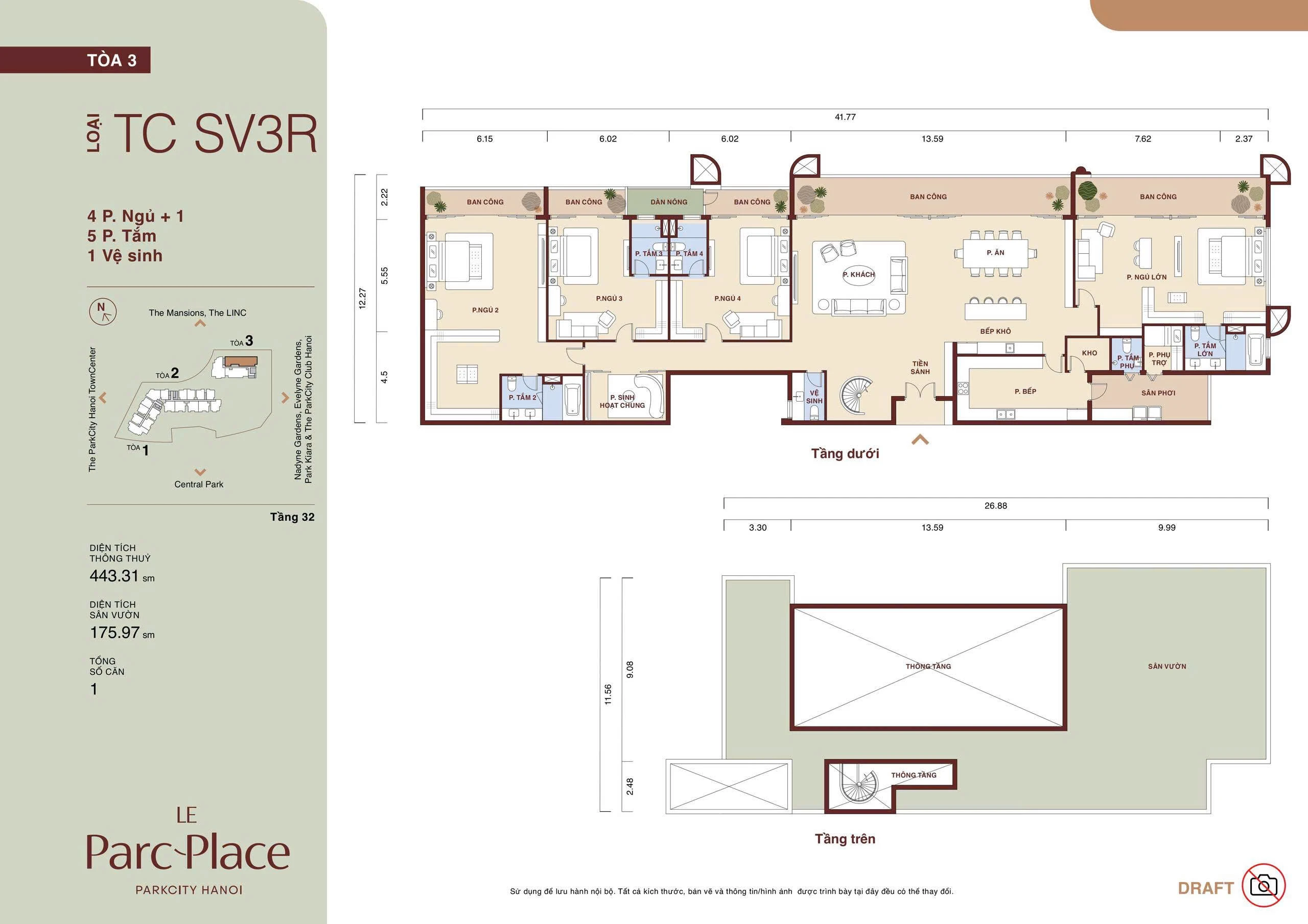 Thiết kế Sky Villa TC-SV3R Le Parc Place
