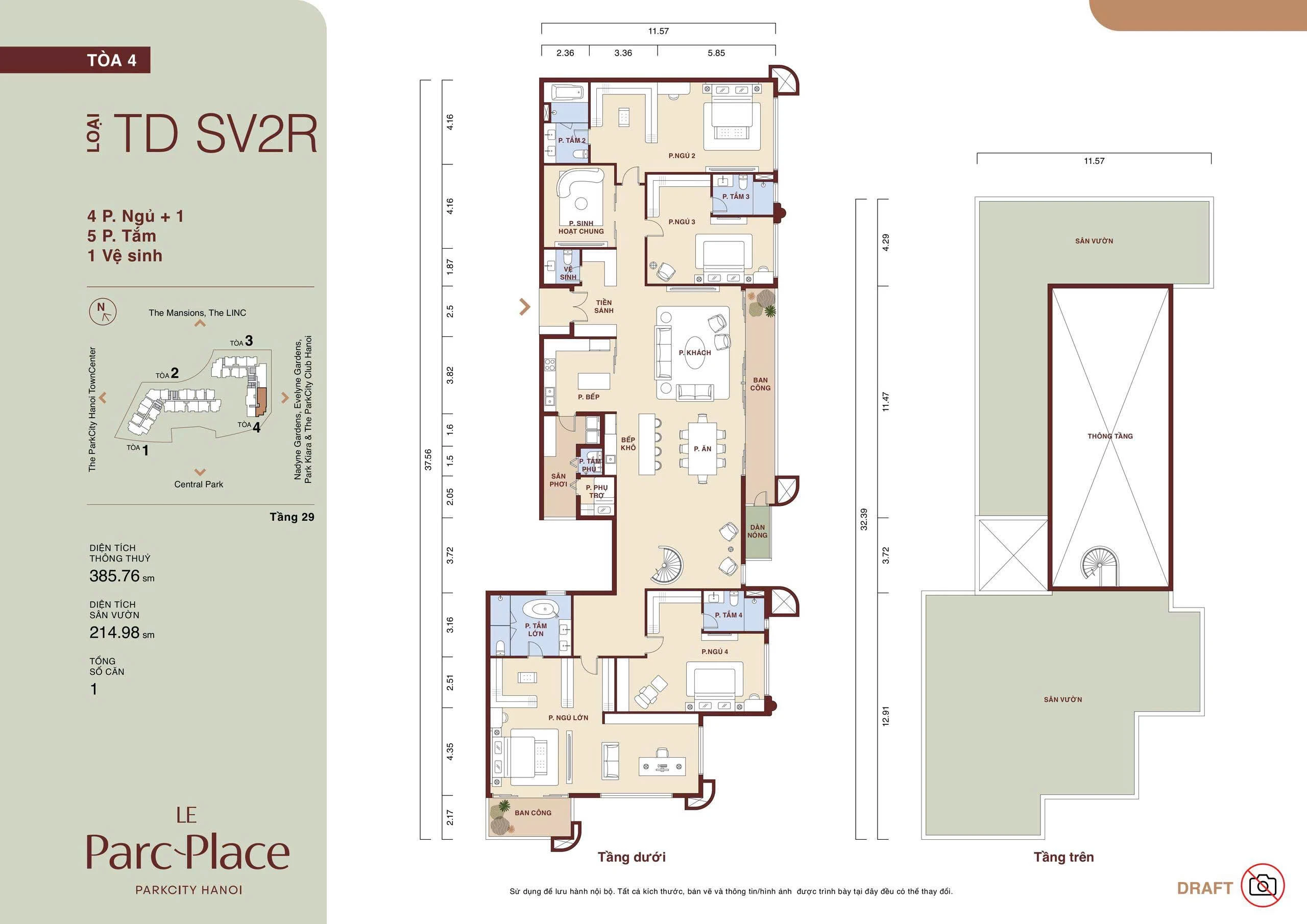 Thiết kế Sky Villa TD-SV2R Le Parc Place