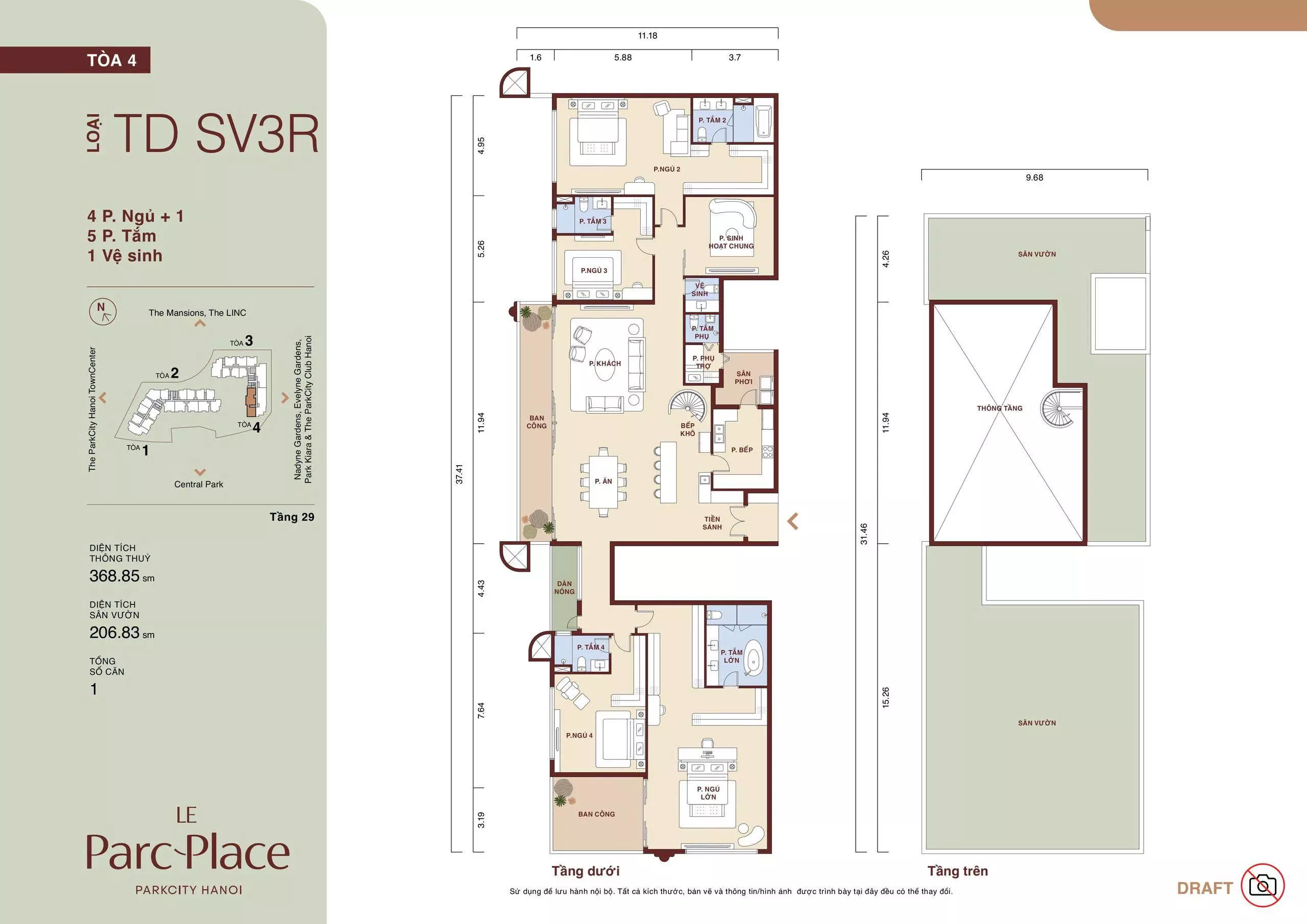 Thiết kế Sky Villa TD-SV3R Le Parc Place