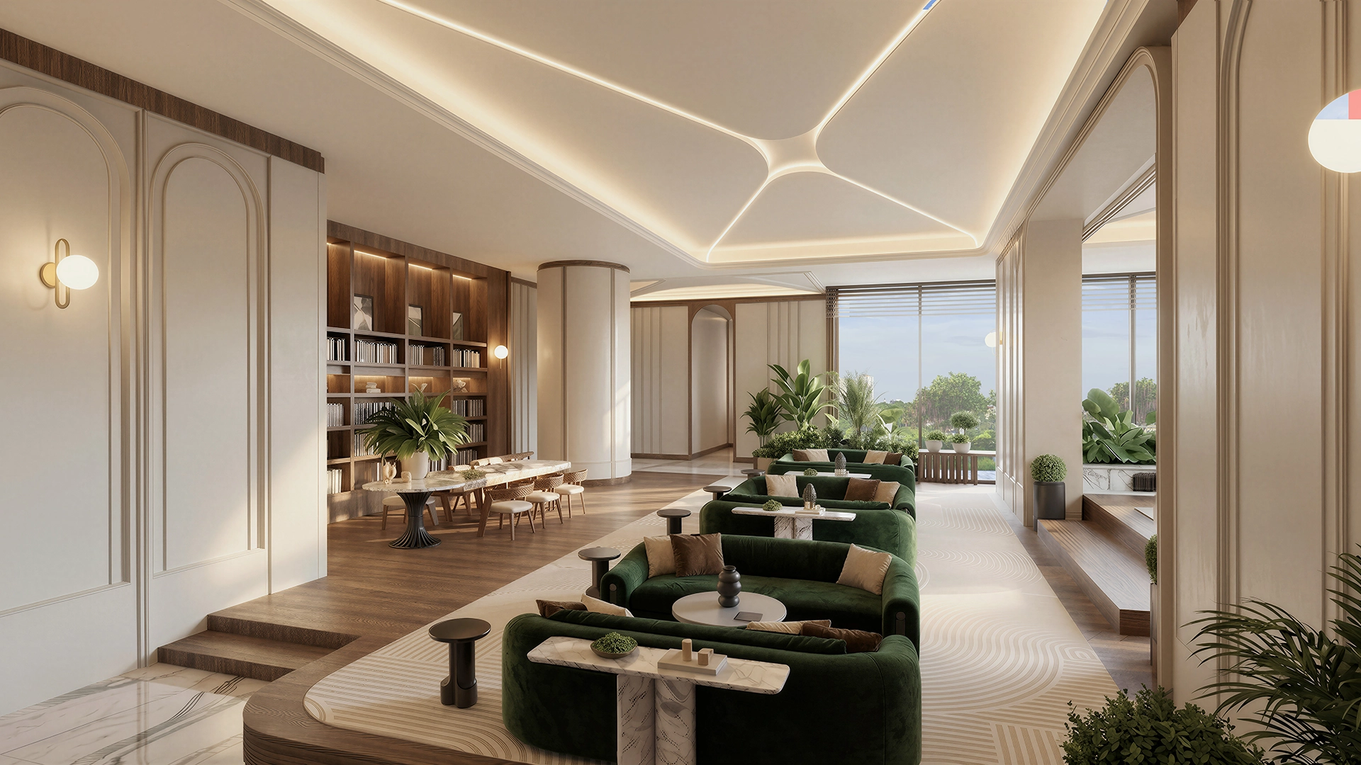 Resident Lounge và thư viện Le Parc Place